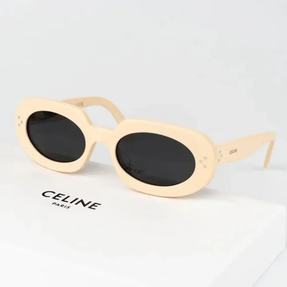 New! Celine Beige Oval Sunglasses CL40276U 25A, Authentic